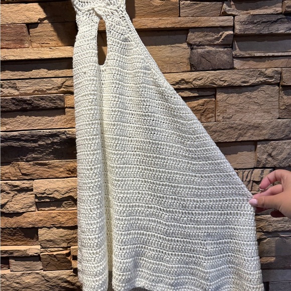 NWOT Beginning Boutique Bryleigh White Knit Mini Dress Sz 8 - Picture 5 of 6